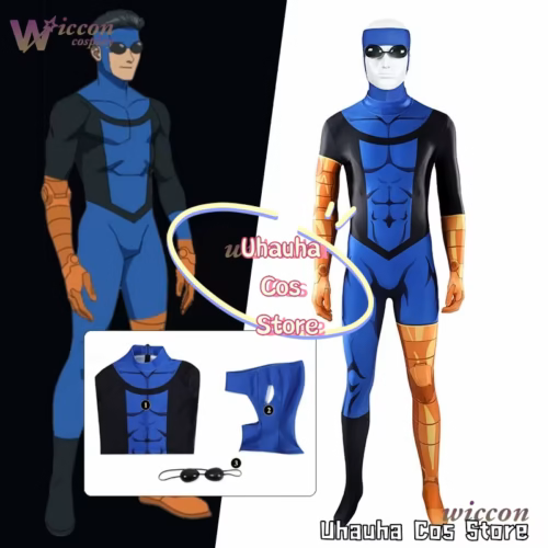 SUGOI COS Invincible Season 4 Blue Mark Cosplay Costume – Elastic 3D Printed Zentai Suit with Mask